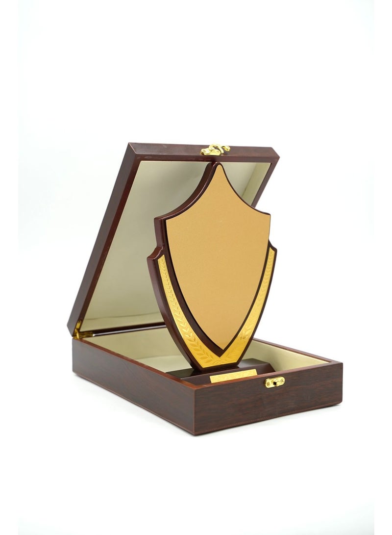 ركس درع تكريم فاخر مقاس L مع صندوق خشبي و لوحة نحاسية للطباعة 69708