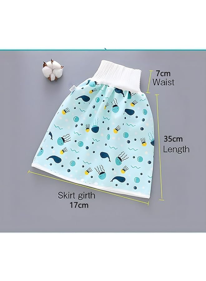 Aputue Baby Diaper Skirt 2Pcs M Size 35X15X7Cm Waterproof And Absorbent Bed Wetting Cotton Bed Clothes Pure Cotton Material Boy Girl Night Time Potty Training Waterproof Baby Nappy Skirt  - Image 5