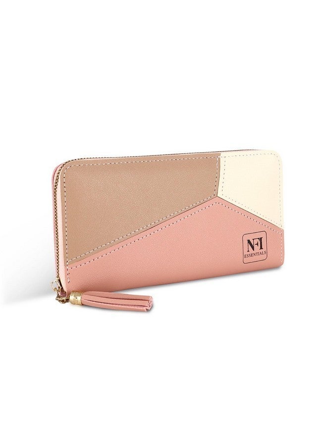 NFI essentials PU Women Zipper Wallet with Multi Pocket Card Holder, Long Clutch Coin Purse for Girls - Image 1