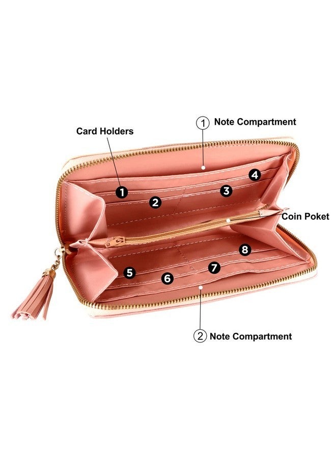 NFI essentials PU Women Zipper Wallet with Multi Pocket Card Holder, Long Clutch Coin Purse for Girls - Image 2