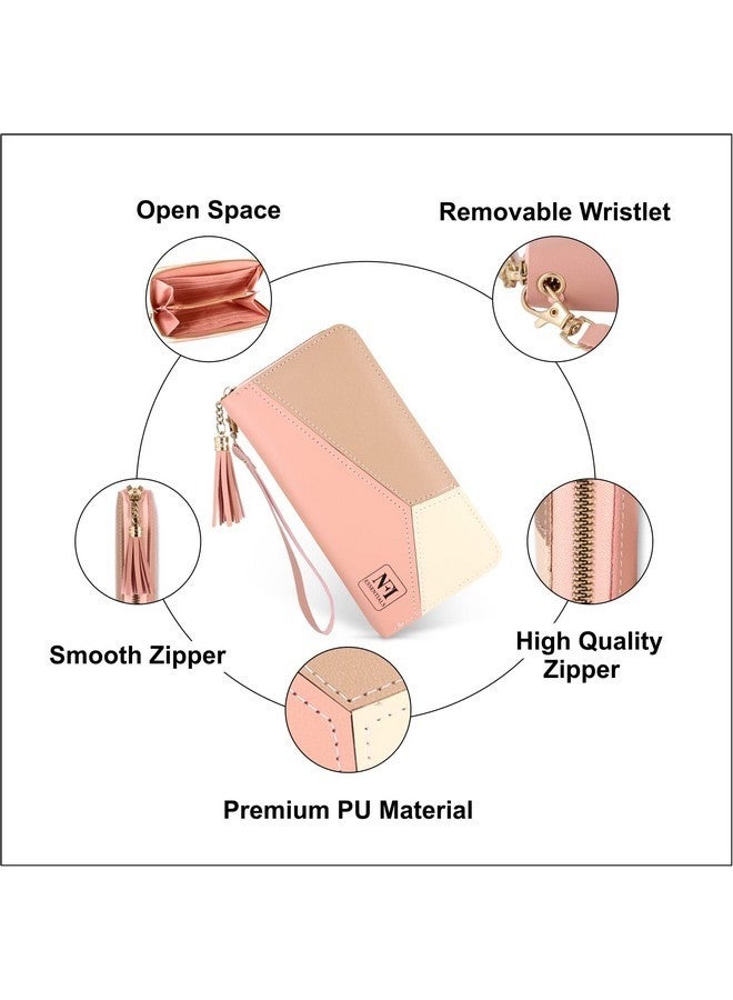 NFI essentials PU Women Zipper Wallet with Multi Pocket Card Holder, Long Clutch Coin Purse for Girls - Image 3