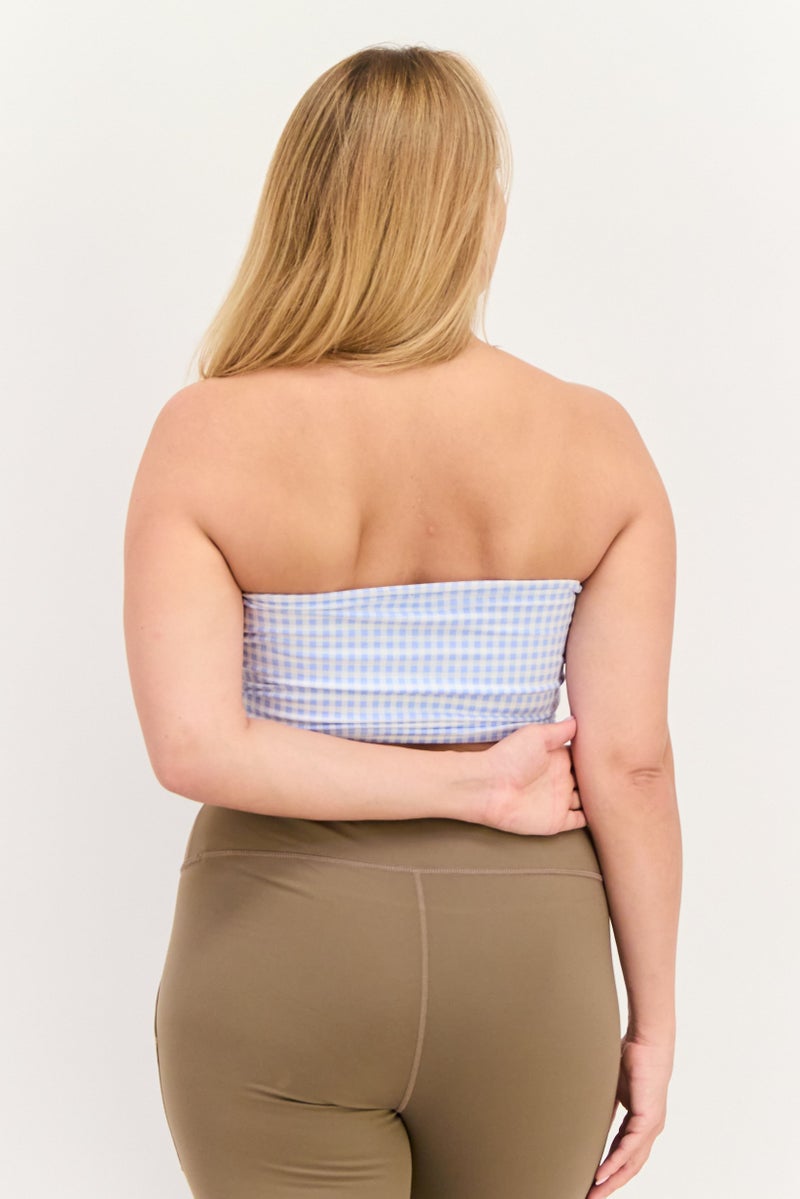 Ellesse Women Straight Across Strapless Brand Logo Tube Top, Light Blue - Image 3