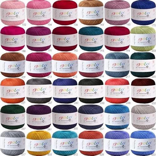 golo Crochet Thread Yarns for Hand Knitting Size 20 Golden Coffer Yarn 736 - Image 2