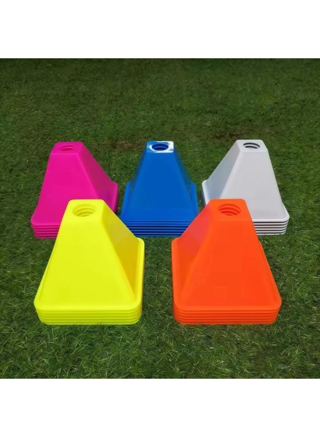 أقماع تدريب رياضية مربعة 10قطع متعددة الألوان بفتحة علوية - Image 1