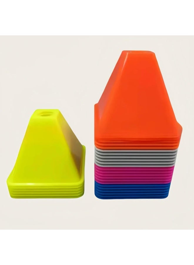 أقماع تدريب رياضية مربعة 10قطع متعددة الألوان بفتحة علوية - Image 2