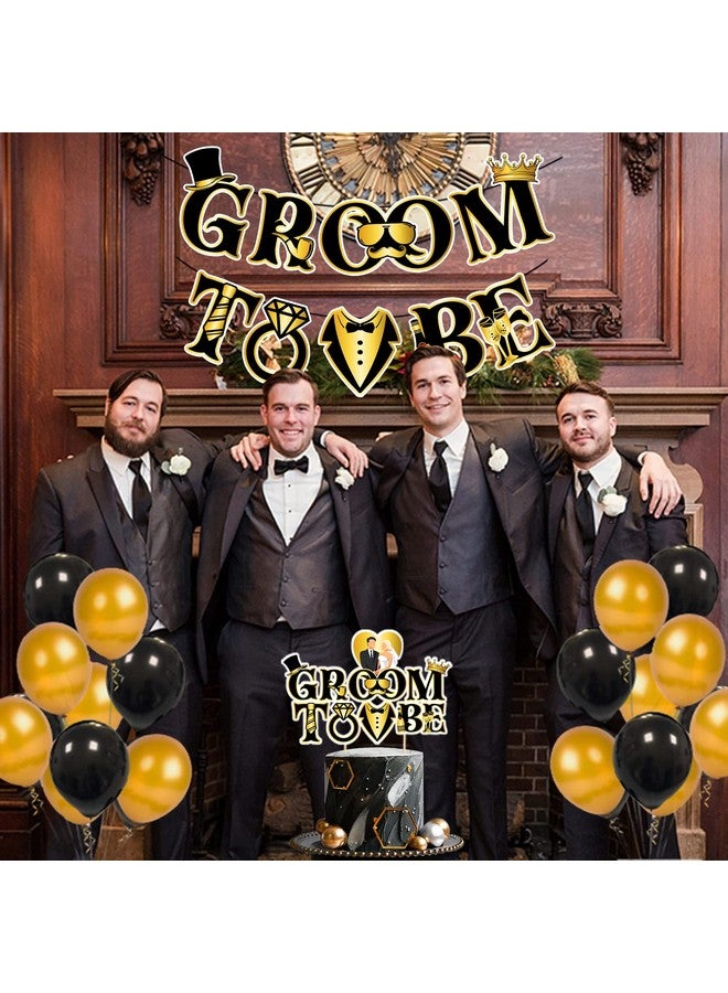 Zyozique Bachelor Party Decorations, Groom To Be Decorations, Groom To Be Cake Topper and Paper Banner,Bridal Shower Future Groom Future Mr Pre-Wedding Party Decorations Supplies Favors (Pack of 27) - Image 4