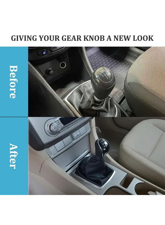 6 Speed Faux Leather Car Shifter Knob Ergonomic R Design Non Slip Thread Easy Installation - Image 4