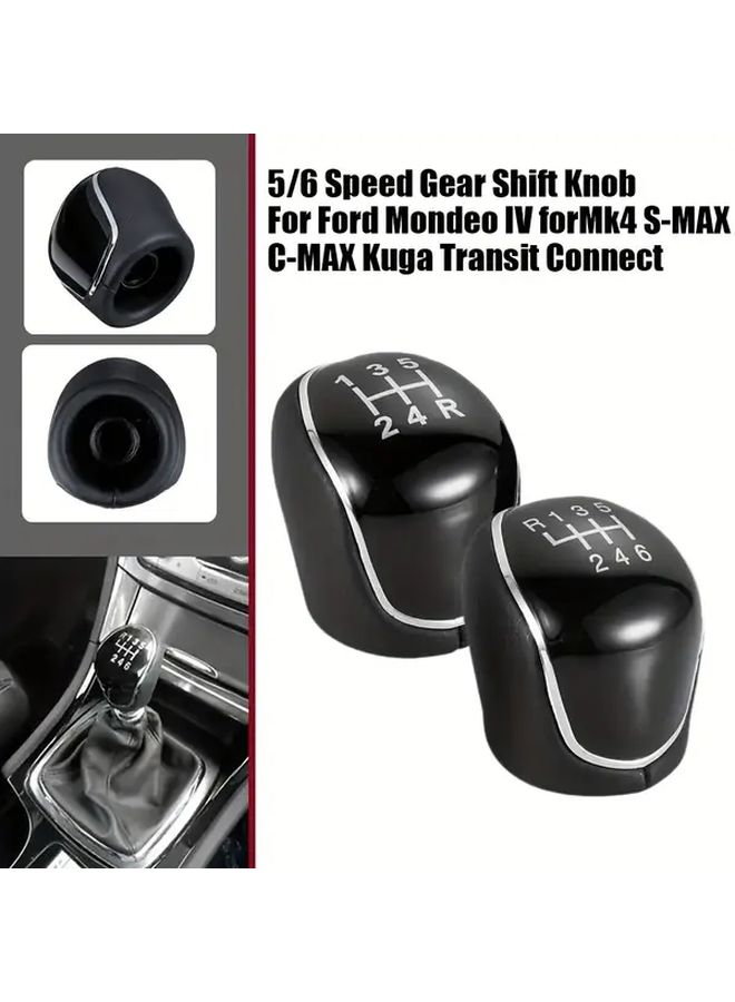 6 Speed Faux Leather Car Shifter Knob Ergonomic R Design Non Slip Thread Easy Installation - Image 5