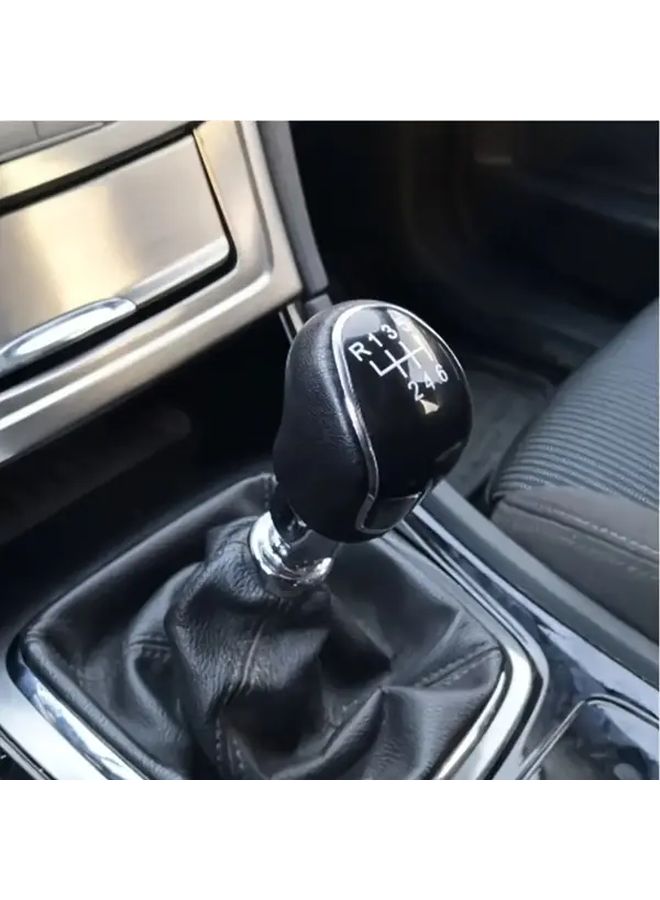6 Speed Faux Leather Car Shifter Knob Ergonomic R Design Non Slip Thread Easy Installation - Image 2