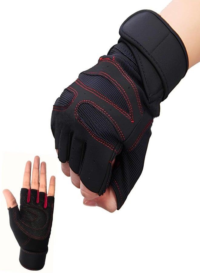 PULSEIT GripGloves Weightlifting Gloves with 12" Wrist Wrap Support for Men & Women | Gym Workout Gloves for Powerlifting, Crossfit, Strength Training, Heavy Lifting & Fitness (Black) (M) - Image 3