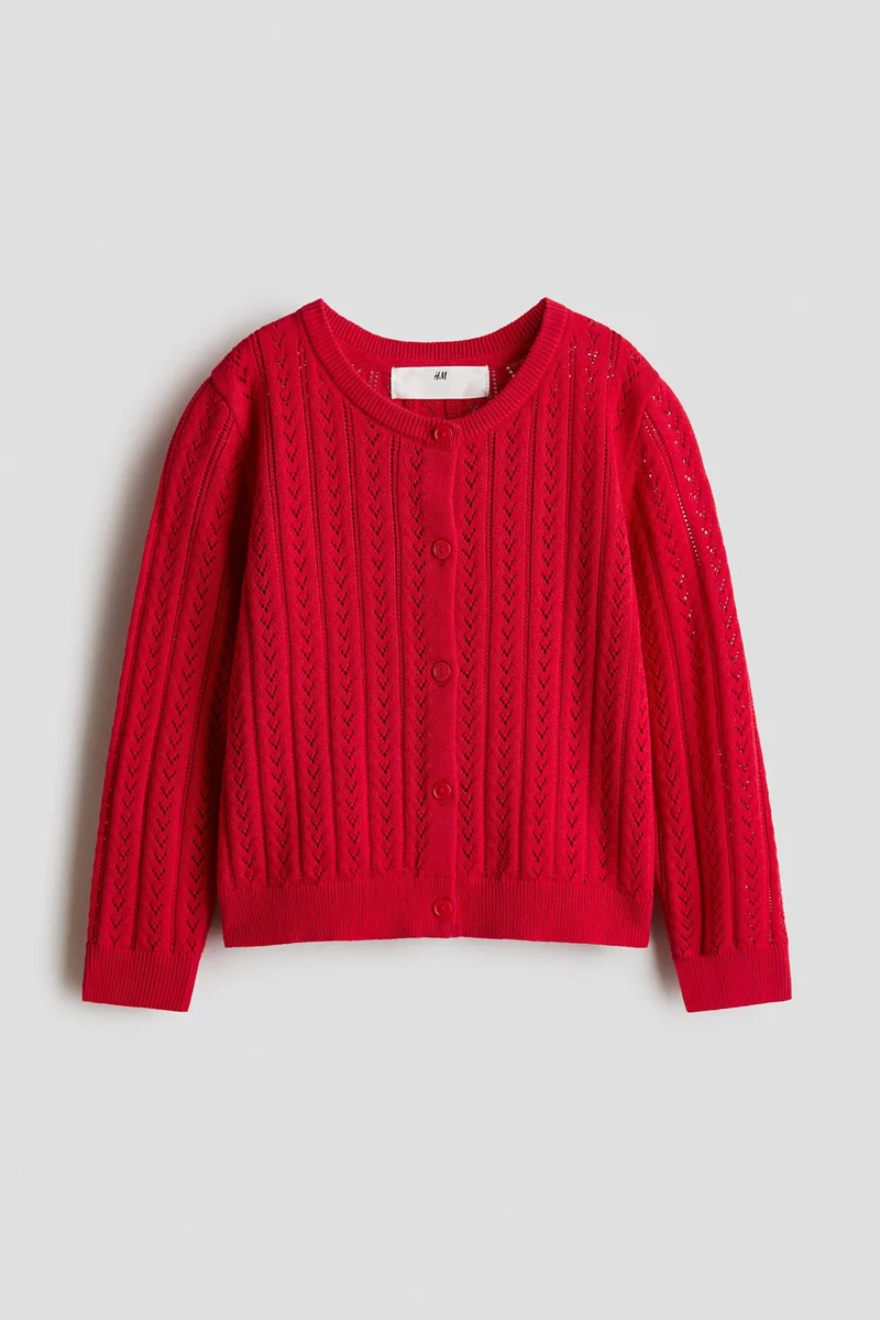 اتش اند ام كارديغان محبوك من القطن بنمط بوينتيل