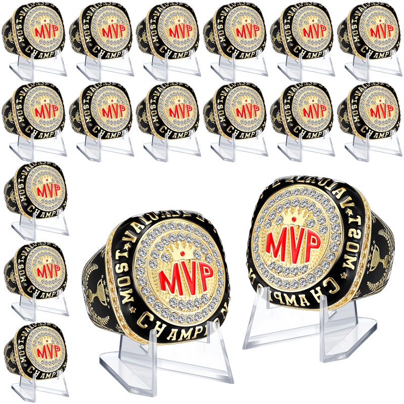 حلقات بطولة Misdary MVP مع حامل اللاعب الأكثر قيمة والأعظم على الإطلاق، جائزة خاتم ذهبي، جائزة الفريق الرياضي للفائز بالبطولة (6 قطع) - Image 1