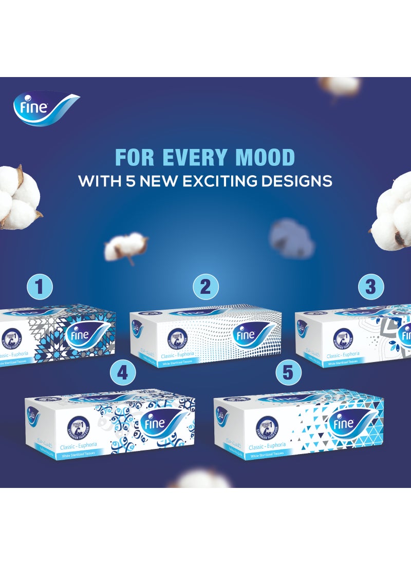 Fine Facial Tissue Boxes, 5 Box, 2 Ply x 150 Sheets White - Image 4