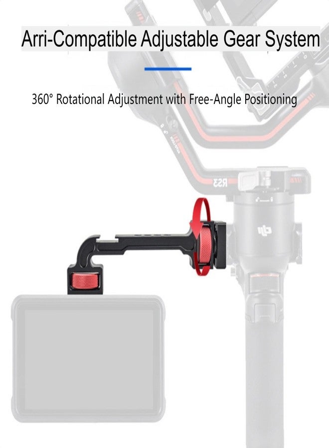 DIVJINGHAO Professional Monitor Extension Arm Compatible with DJI RS4 Pro RS3 RS2 RSC2 ZHIYUN Crane 2S Crane 3 3S WEEBILL-S MOZA Gimbals | 360° Adjustable Gear System (Black) - Image 4