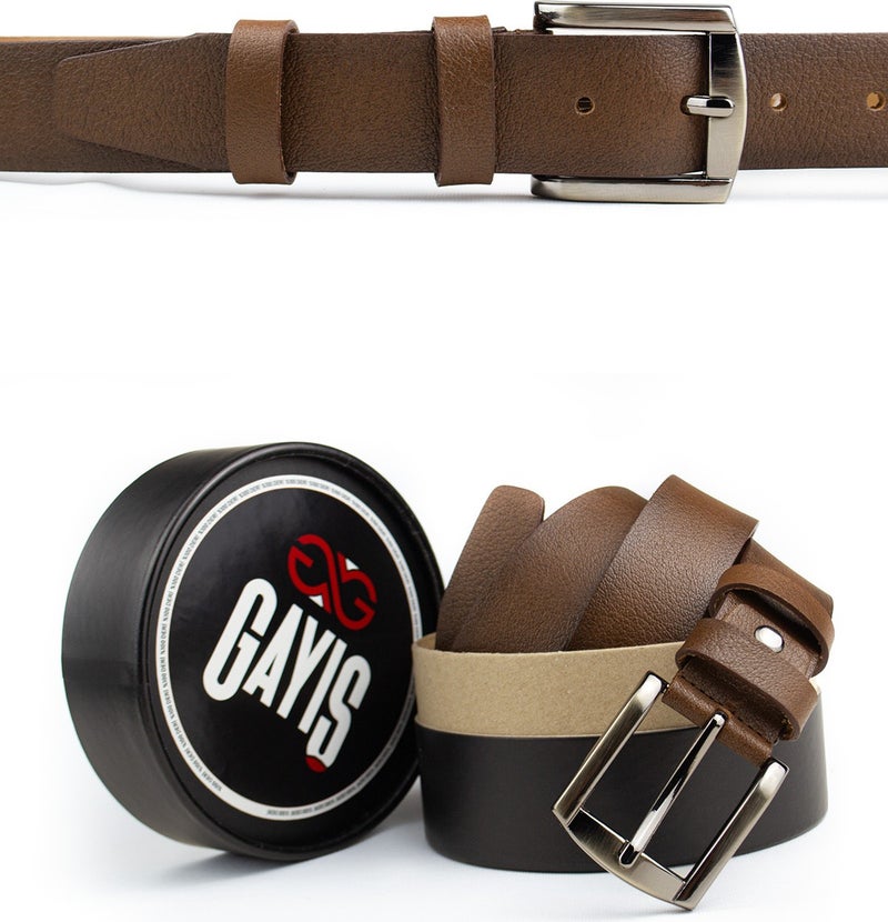 Gayış Gaış Special Boxed | Premium 100% Leather One Piece | 3.5cm Men's Cloth Trousers - Suit Belt - Image 5