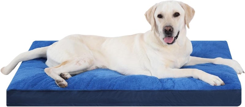 Waterproof Large Dog Bed for Crate with Washable Cover, 35x22, Navy | TPU Waterproof Layer, Easy Clean Cover, Soft Plush Surface, Durable Oxford fabric, Non-Slip Bottom, For Large Breeds ≤50lbs - Image 1