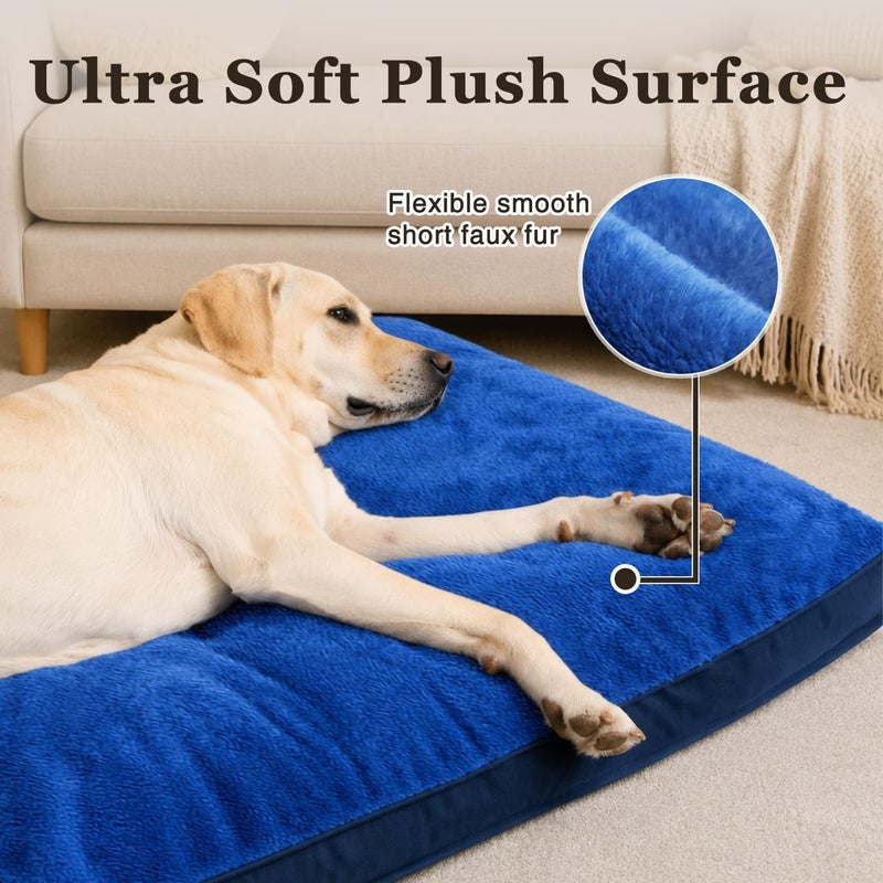 Waterproof Large Dog Bed for Crate with Washable Cover, 35x22, Navy | TPU Waterproof Layer, Easy Clean Cover, Soft Plush Surface, Durable Oxford fabric, Non-Slip Bottom, For Large Breeds ≤50lbs - Image 2