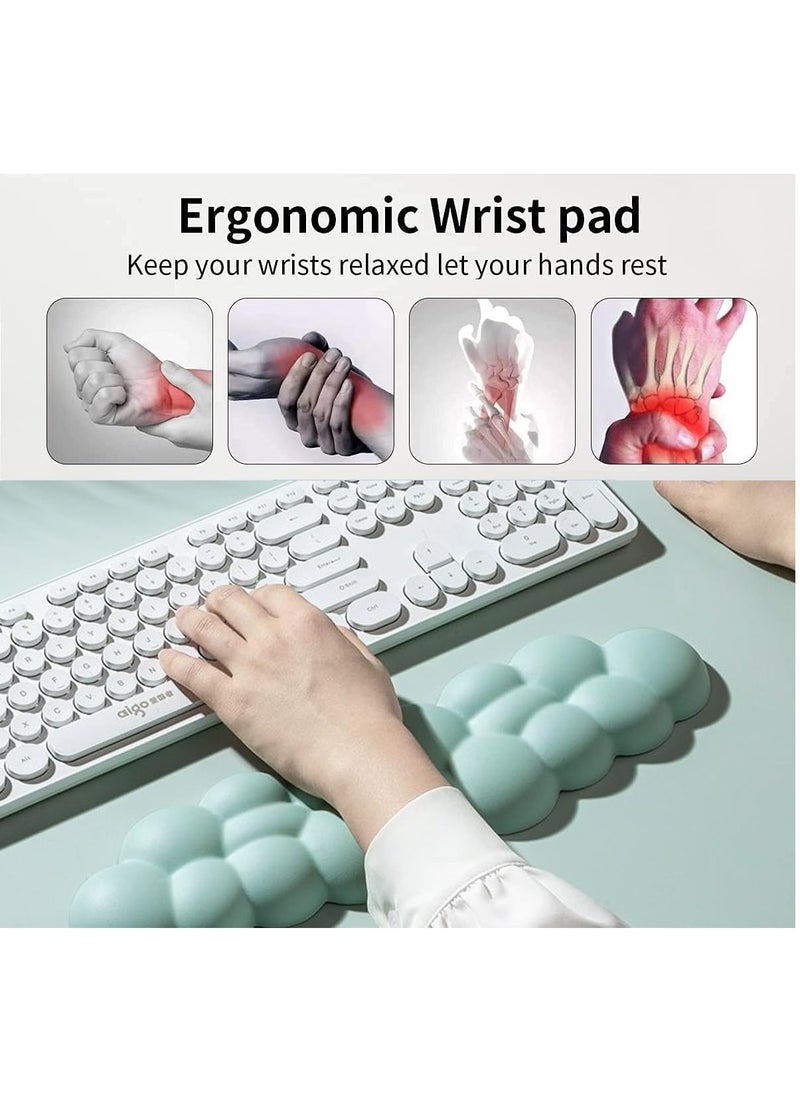 Memory Foam Keyboard & Mouse Wrist Rests Set, Ergonomic Cloud Shaped Wrist Support Pads for Typing Pain Relief Comfort for Office Gaming Computer (purple)