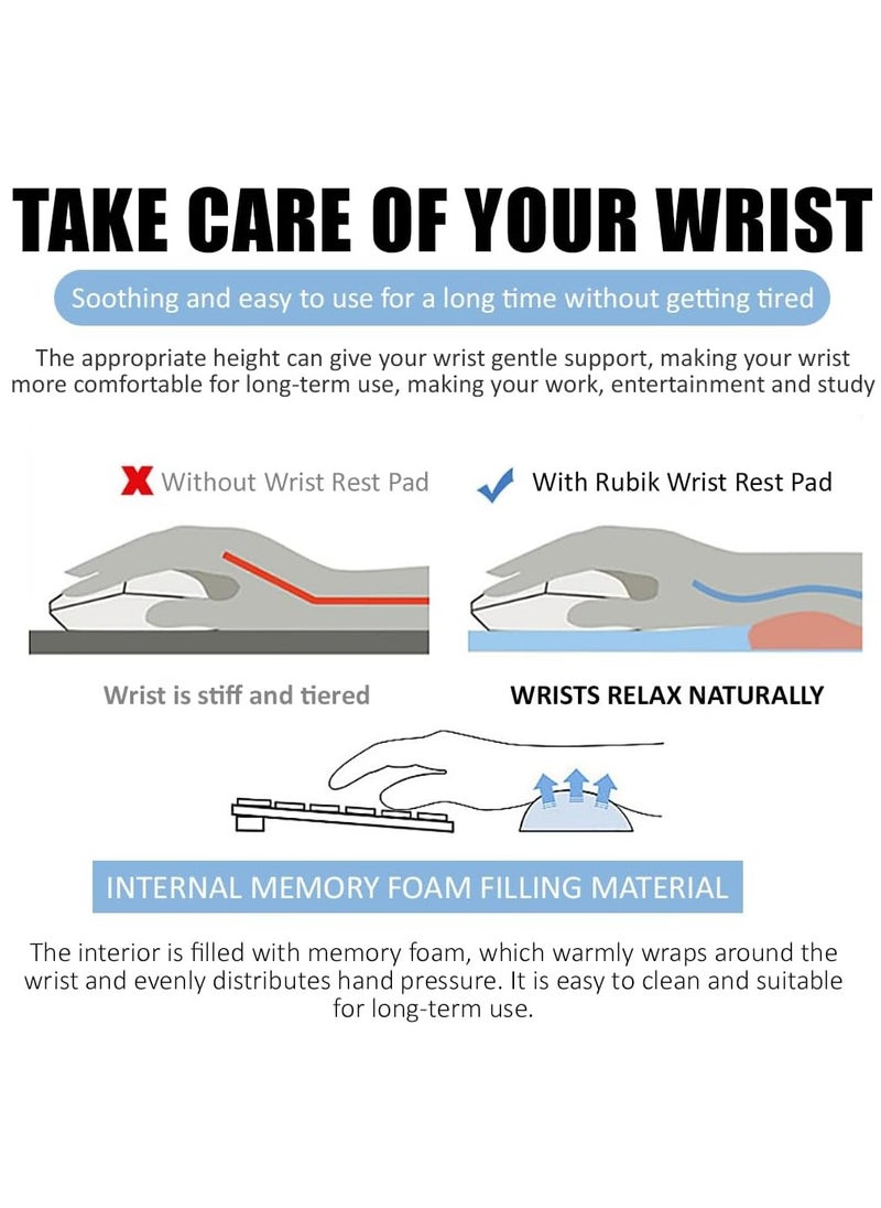 Memory Foam Keyboard & Mouse Wrist Rests Set, Ergonomic Cloud Shaped Wrist Support Pads for Typing Pain Relief Comfort for Office Gaming Computer (purple)
