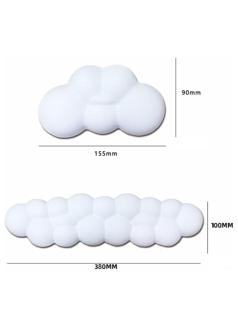 Memory Foam Keyboard & Mouse Wrist Rests Set, Ergonomic Cloud Shaped Wrist Support Pads for Typing Pain Relief Comfort for Office Gaming Computer (purple)
