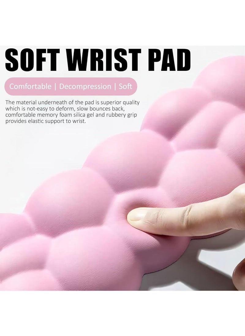 Memory Foam Keyboard & Mouse Wrist Rests Set, Ergonomic Cloud Shaped Wrist Support Pads for Typing Pain Relief Comfort for Office Gaming Computer (purple)