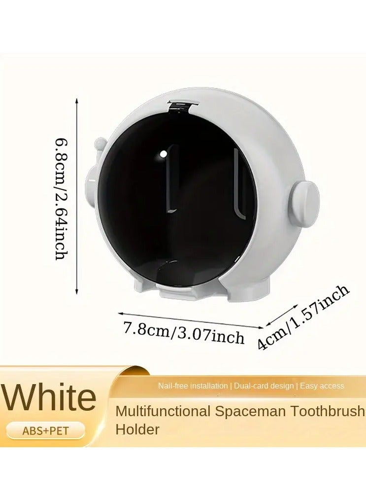 Goolsky Wall-Mounted Toothbrush Holder with Dust Cover - No Drill, Upside Down Design for Electric & Manual Brushes, Space-Saving Bathroom Organizer - Image 1