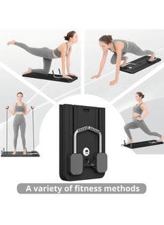 CIMIA Pilates Board-Pilates Reformer Set, Multi-Purpose Foldable Pilates Reformer Board for Home,Pilates Sliding Board,Black  - Image 2