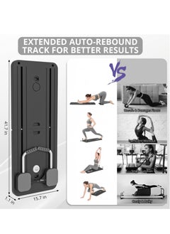 CIMIA Pilates Board-Pilates Reformer Set, Multi-Purpose Foldable Pilates Reformer Board for Home,Pilates Sliding Board,Black  - Image 5