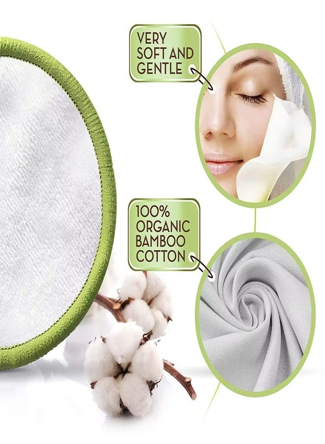 ISA’S World Reusable Makeup Remover Bamboo Cotton Pads (20 Pack) Includes Washable Cotton Laundry Bag + Bamboo Storage Jar - Organic Bamboo Cotton Rounds - Cleansing Facial Pads - for All Skin Types. - Image 4