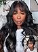 UNICE Pre Everything Body Wave 13x4 Lace Front Wigs Human Hair with Curtain Bangs Glueless Wig Human Hair Pre Plucked Pre Cut Lace Bleached Knots Ready to Wear Frontal Wig Black Color 22 inches - Image 2