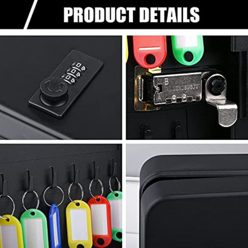 Key Steel Security Cabinet Box, Key Box Wall Mount with Combination Lock, Steel Security Locking Keys Cabinet, Storage Key Lock Box with Code, Key Management Cabinet 28 Key (Combination Lock ) - Image 5