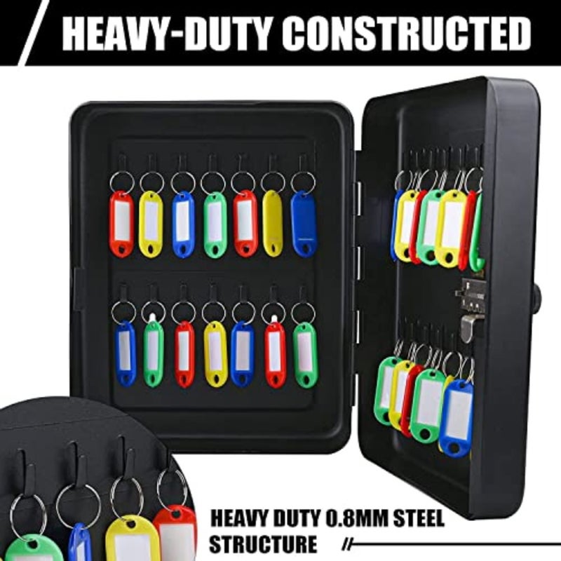 Key Steel Security Cabinet Box, Key Box Wall Mount with Combination Lock, Steel Security Locking Keys Cabinet, Storage Key Lock Box with Code, Key Management Cabinet 28 Key (Combination Lock ) - Image 4