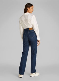 Calvin Klein Jeans Women's High Rise Straight Jeans  - Cotton, Blue  - Image 4