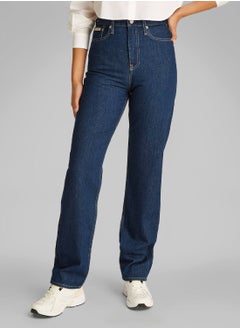Calvin Klein Jeans Women's High Rise Straight Jeans  - Cotton, Blue  - Image 1