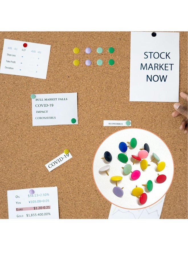 300 قطعة من دبابيس الإبهام الملونة، دبابيس بلاستيكية مستديرة الرأس، دبابيس دفع بلاستيكية مستديرة الألوان، دبابيس إبهام مستديرة الرأس للخرائط والمكتب وجدار الصور ولوح الفلين - Image 3