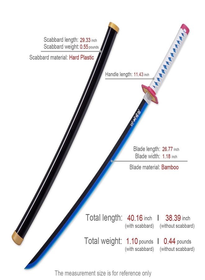 UMANI® Anime Cosplay Samurai Sword 41 Inch Decorative Collectible Sword Various Styles Available(Wooden) (1010-GIYUUU-New) - Image 4