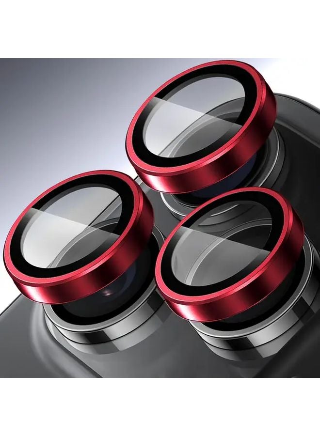 حامي عدسة الكاميرا الأحمر زجاج مقوى لـ iPhone 17 Pro Max متوافق مع الغطاء - Image 1