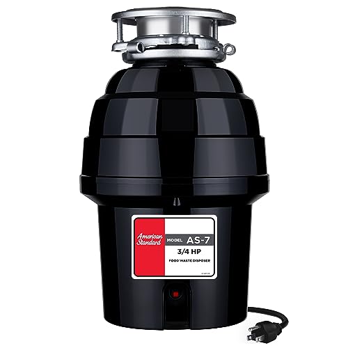 American Standard 10-US-AS-7 Garbage Disposal Anti-Jam Stainless Steel Food Waste Grinding System, Heavy Duty, 3/4 HP, Black - Image 1