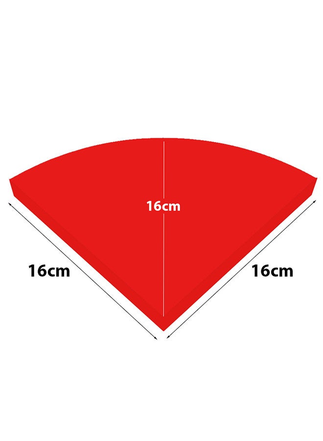 MARGOUN 3 Pieces Wall Mounted Floating Corner Shelf Tier Quarter Round Storage Shelves Corner Organizer for Bathroom Kitchen Bedroom Living Room 16cm Red - Image 2