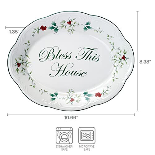 Pfaltzgraff Winterberry Bless This House Plate - 11-Inch - Image 2