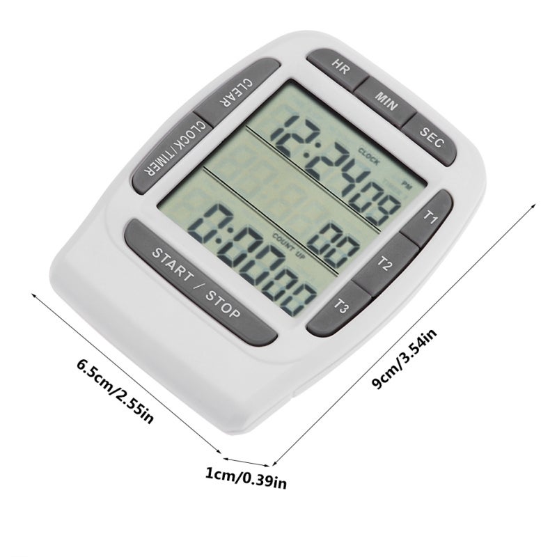 Portable Digital Multi channel 3 Channels LCD Timer Accurate Timing Countdown Clock - Image 2