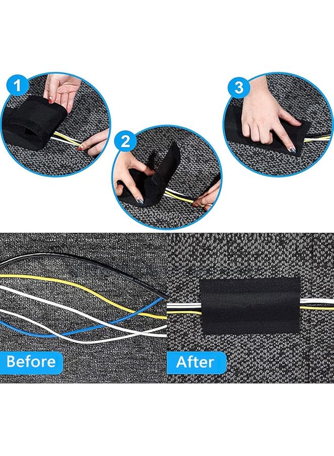 erorex Floor Cable Cover Protector 10Cm Wide Carpet Cord Cover Cable Management For Home Commercial Office Carpet 10 Feet Black - Image 4