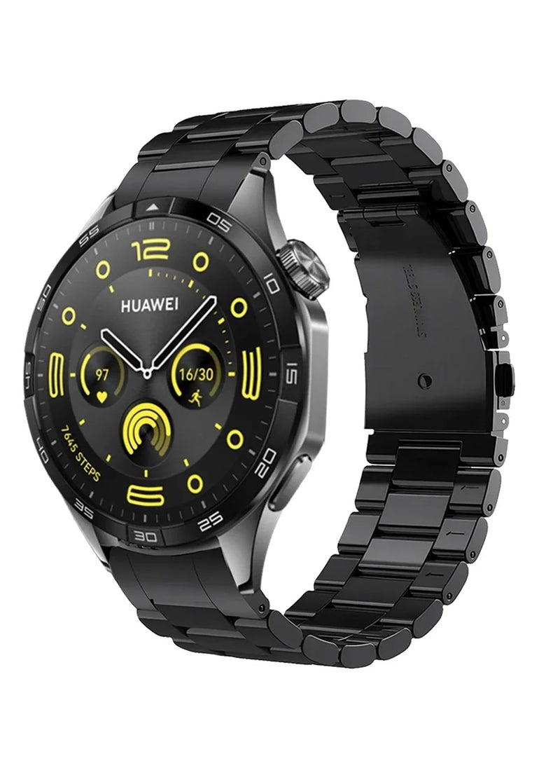 Anmi - 1 PCS Replacement Stainless Steel Band  for Huawei Watch GT4 46mm(Black) - Image 1