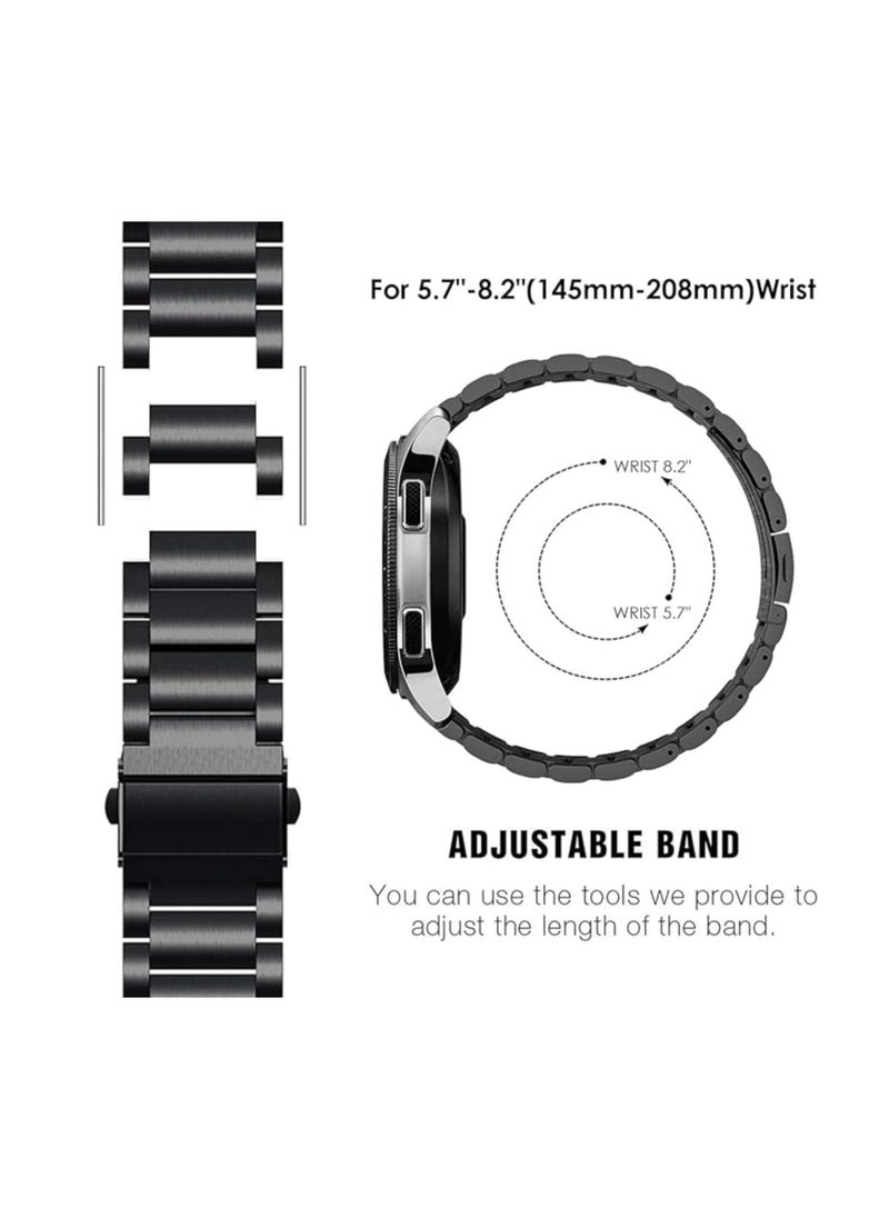 Anmi - 1 PCS Replacement Stainless Steel Band  for Huawei Watch GT4 46mm(Black) - Image 1