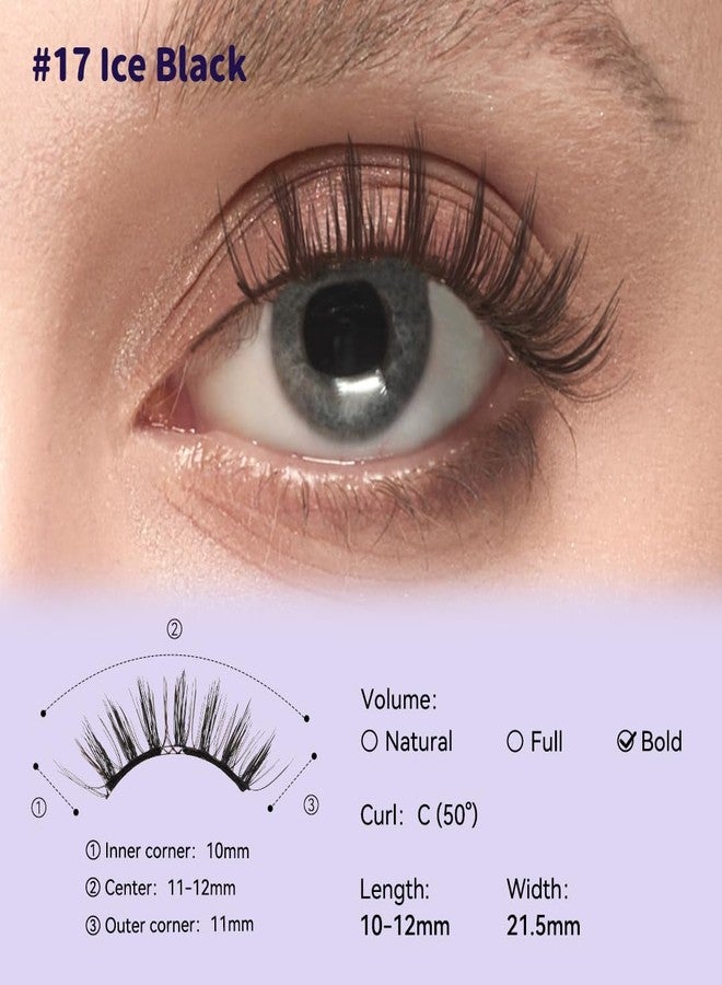 WOSADO×BearisBug [No.17 Ice Black] 21.5mm Soft Magnetic Eyelashes Kit with Applicator, Reusable Glue-free Magnetic Lashes, Cruelty-free False Lashes, Waterproof, Lightweight, Suit for Heavy Makeup - Image 3