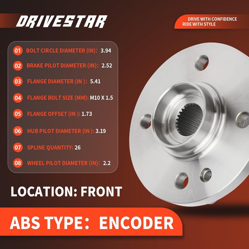 DRIVESTAR BR930677 Front Wheel Hub & Bearing Assembly for Mini Cooper 2007-2015 - Image 3
