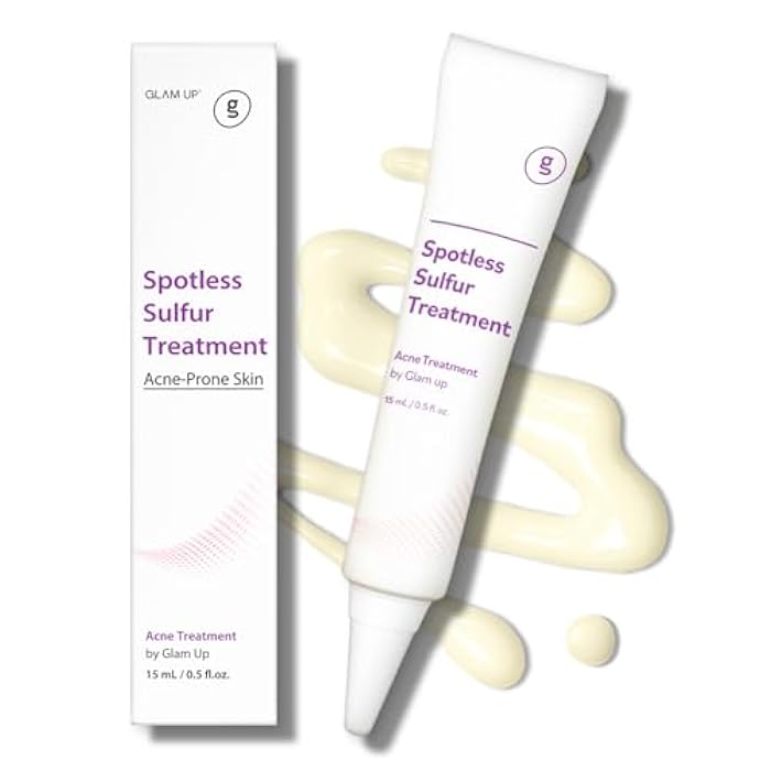 GLAM UP Spotless 10% Sulfur Treatment Spot Serum for Fast Healing Pimples, Blemishes and Acne Breakouts, Overnight Acne Soothing15mL, 0.5 fl. oz. [Made in the US] - Image 1