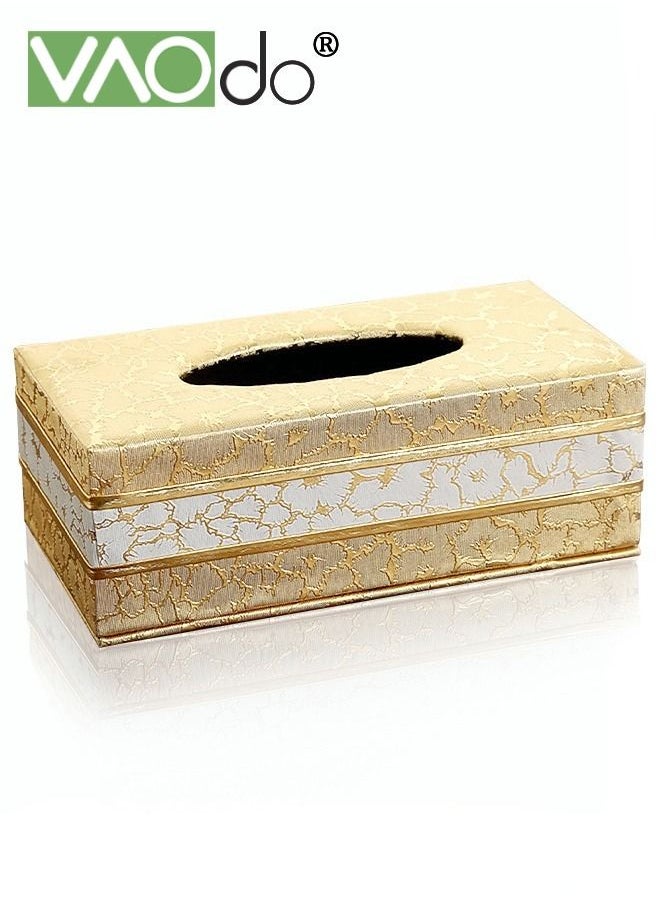 VAOdo - Leather Tissue Box Holder Trimmed Design Suitable for Multi-scene Use 24 * 12.5 * 8.5 CM - Image 1
