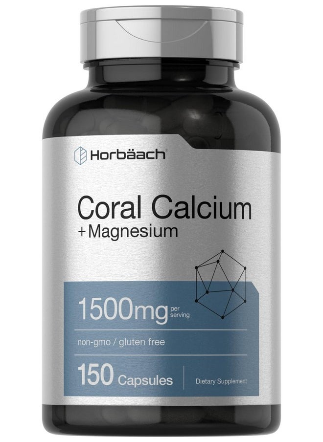 Horbaach Horbäach Coral Calcium 1500mg 150 Capsules | Plus Magnesium | Non-GMO, Gluten Free Supplement  - Image 1