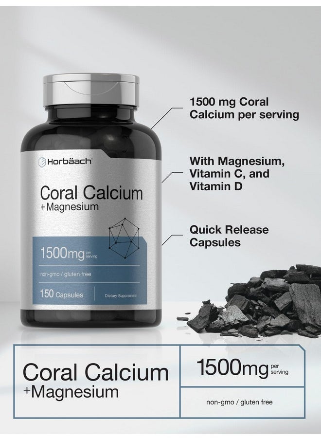 Horbaach Horbäach Coral Calcium 1500mg 150 Capsules | Plus Magnesium | Non-GMO, Gluten Free Supplement  - Image 3